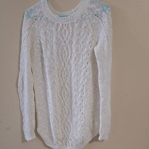 SO White Cable Knit Sweater